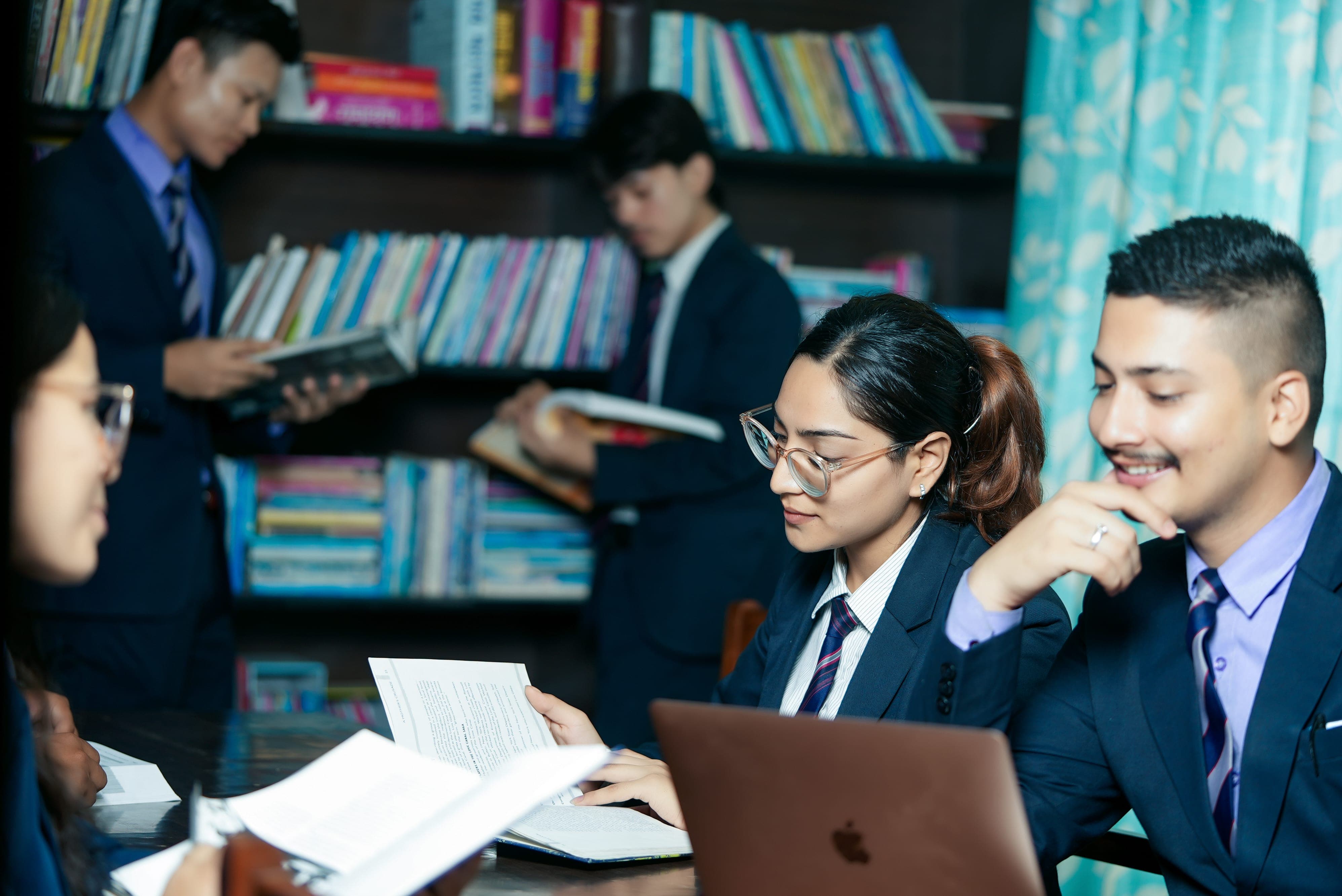 Students collaborating on an academic project